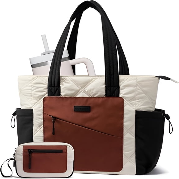 GASTROPOD 2026 New Tote Bag for Women, Puffer Tote Bag for Work Travel Nurse, Lightweight Quilted Bags with Compartments for Office, Daily Use, Commuting, Weekend Getaways, Shopping, School