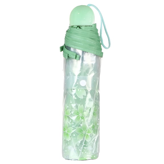 GASTROPOD 2026 New Transparent Clear Umbrella 3 Fold Umbrella Green for Rainy Days, Outdoor Events, Travel, Daily Use, Beach Outings, Parks, Commuting.