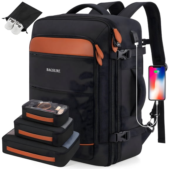 GASTROPOD 2026 New Travel Backpack for Men and Women Carry on Backpack Flight Approved Expandable 42L Waterproof Anti-Theft Personal Item Backpack with Packing Cubes and Shoe Pocket