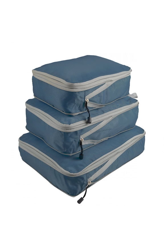 2026 New Travel Cubes Packing Bags Set Waterproof Luggage Compression Pouches Zipper Travel Accessories for Travel,Vacation,Business Trip,Weekend Trips,Cruise,Navy