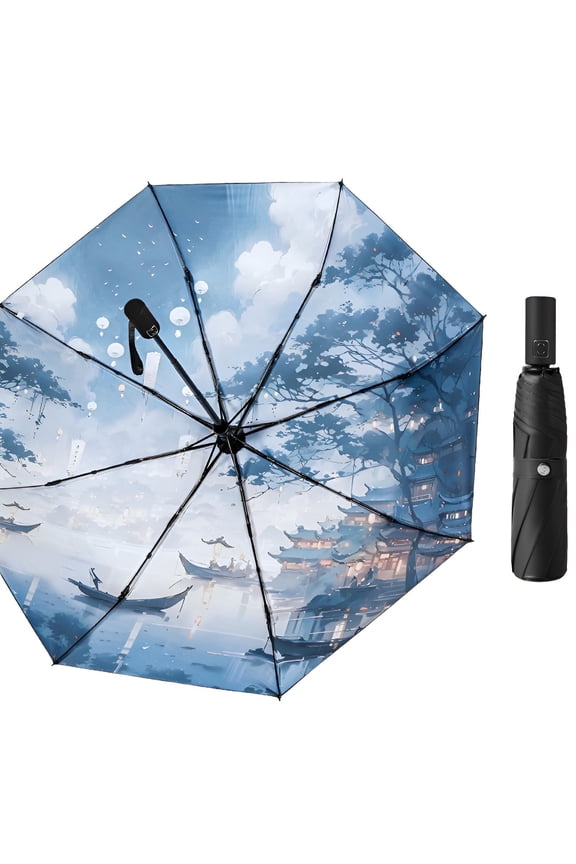 2026 New Umbrellas for Rain,Steel-Ribbed Umbrella Small Umbrella,Windproof Ribbed Frame Travel Umbrella,Style2