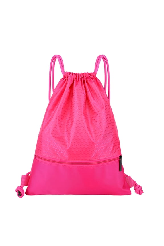2026 New Unisex Drawstring Nylon Gym Backpack, Pink for Sports, Gym, Workout, Hiking, Travel, Daily Use
