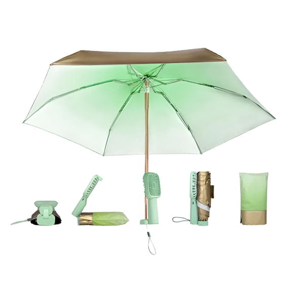 GASTROPOD 2026 New Uv Protective Portable Fan Umbrella with Misting Feature,Uv Umbrellas for Sun Protection for Travel,Beach,Outdoor,Walking,Camping,Hiking