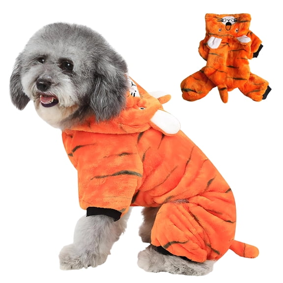 GASTROPOD 2026 New Whimsical Small Dog Halloween Costume - Coral Fleece Tiger Outfit,For Halloween Party,Cosplay,Photo,Pet Show, Style3 L