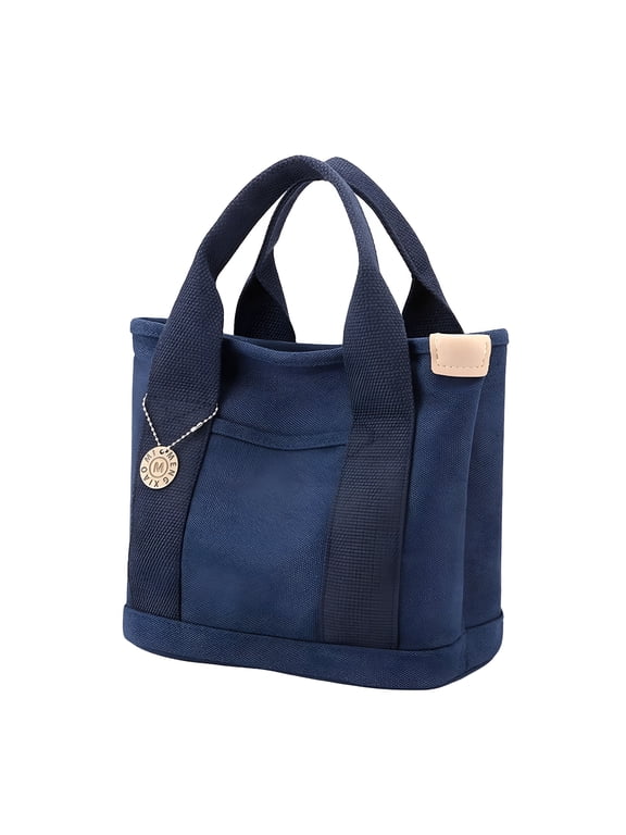 2026 New Woman Small Tote Bag Shopping Bag Size 9X5.9X8.6Inch Top Handle Bag Large Capacity for Working, Dating, Beach and Weekend Shoulder Bag Dark Blue