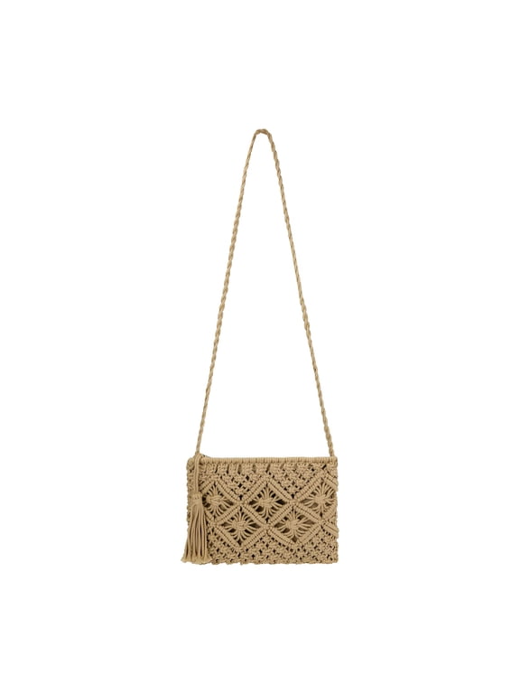 2026 New Women Crochet Shoulder Bag Handmade Woven Beach Crossbody Handbag Satchel Purse with Tassel for Summer