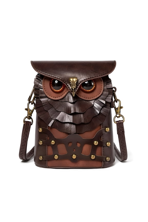 2026 New Women Medieval Crossbody Bag Cute Owl Shoulder Bag Pu Leather Messenger Bag for Daily Use, Shopping, Travel