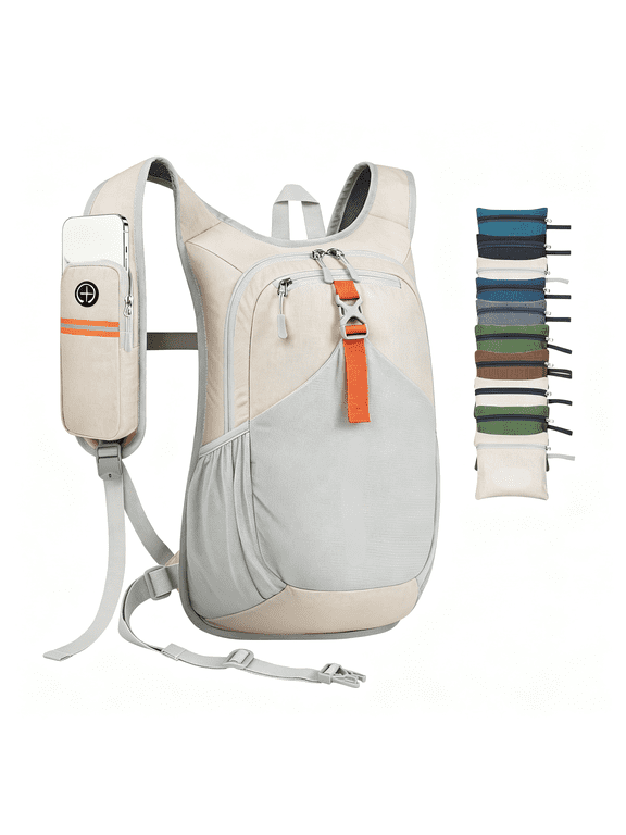 20L Small Hiking Backpack for Men Women Foldable Packable Back Pack Ultralight Hiking Daypack for Travel Camping Outdoor,Compact Day Pack Beige