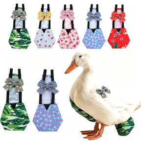 GASTROPOD 2Pcs Chicken Diapers for Hens,Roosters,Diapers for Ducks,Ducklings,Reusable Pet Diaper with Bow Ties Waterproof Poultry Nappies Pet Clothes for Geese Pet Ducks-Camouflage&Star,L