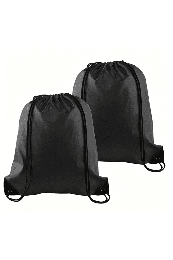 2Pcs Drawstring Bags Bulk,Black Drawstring Backpack String Backpack Cinch Sack Sport Gym Backpack Bags for Yoga Traveling Outdoor Sports