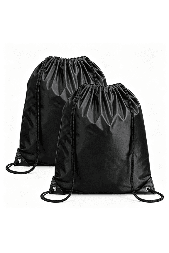 2Pcs Drawstring Bags Bulk Drawstring Backpack Black String Backpack Cinch Sack Sport Gym Draw String Back Bag for Beach,Travel,Yoga,Swimming Drawstring Bag