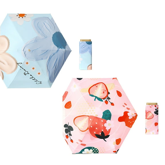 GASTROPOD 2Pcs Umbrellas for Rain,Strong Steel Structure Travel Umbrella,Resists Wind and Impact Damage Small Umbrella,Style1