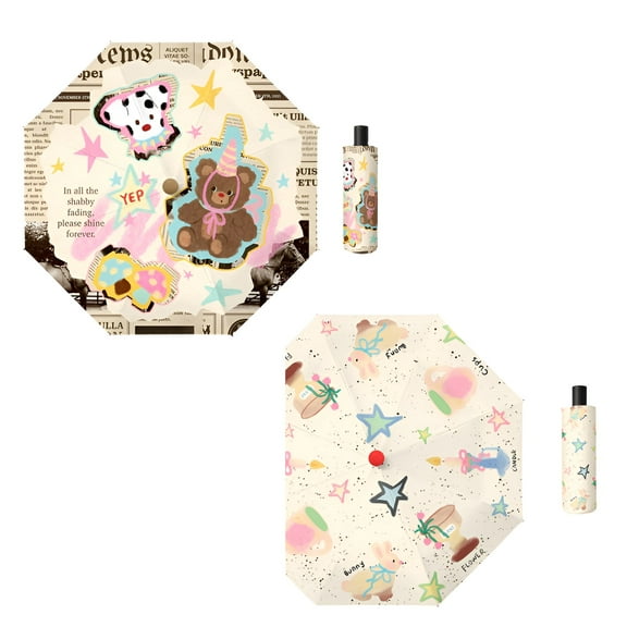 GASTROPOD 2Pcs Umbrellas for Rain,Versatile Umbrella Design Mini Umbrella,Strong Wind Defense Small Umbrella,Style1