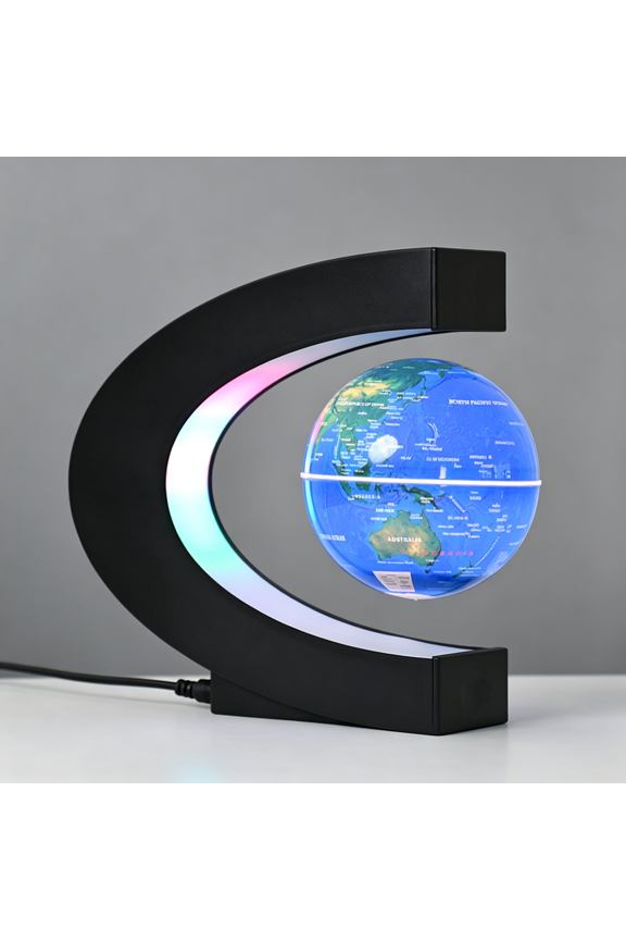 3.3" Magnetic Levitation Globe with Led,C Shape Floating Globe Display,Levitating Display for Office Desk Bookshelf Decor