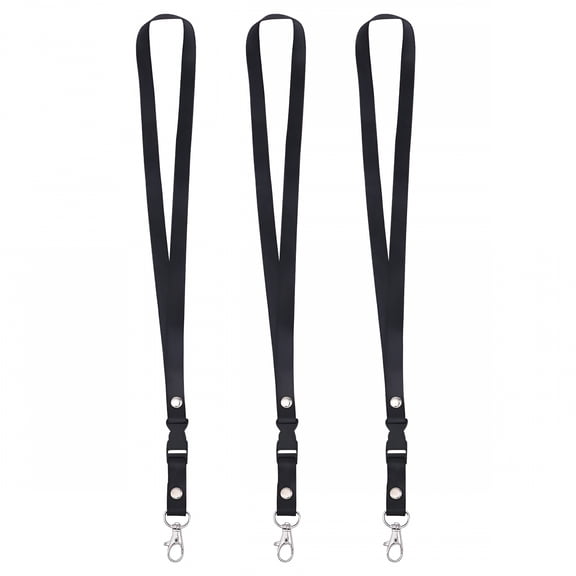 GASTROPOD 3 PCS 1.5cm Neck Strap Lanyards Detachable Hanging Ropes for Work Chest School ID (Black)