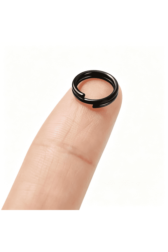 30Pcs 304 Stainless Steel Key Rings Split Rings, Small Keyrings, Jump Rings for Diy Crafts, Keys, Keychain Attachment Black