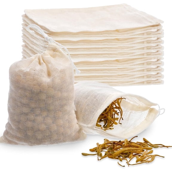 GASTROPOD 36 Pack Reusable Tea Bags Muslin Drawstring Bags 3 X 4" Reusable Cheesecloth Bags Soup Bags Cotton Cloth Bags for Cooking Empty Sachet Bags Coffee Tea Brew Bags for Herb,Spice,Sachet