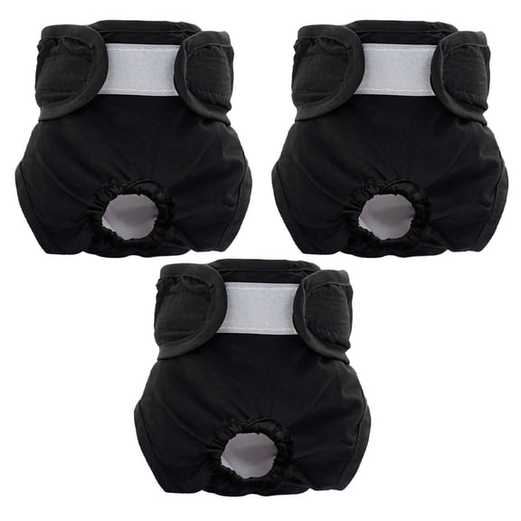 GASTROPOD 3Pcs Pet Sanitary Pants,Easy to Wash Pet Physiological Pants,Durable Design Female Dog Diaper,Black,XL