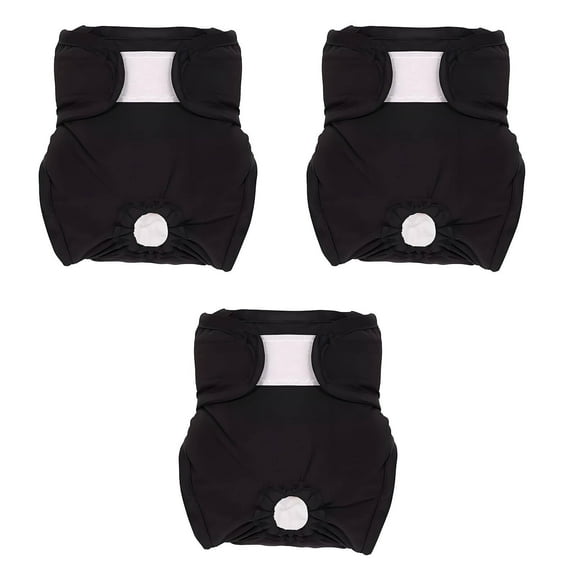 GASTROPOD 3Pcs Pet Sanitary Pants,Pregnancy Prevention Pet Physiological Pants,Heat Cycle Female Dog Diaper,Black,XS