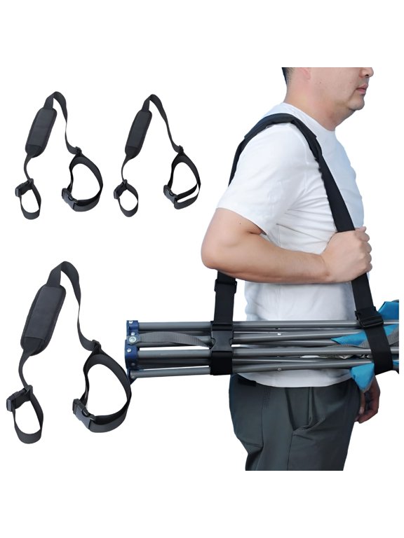 3pcs Carry Strap Adjustable Length Cushioned Shoulder Strap Beach Chair Carrier Straps Yoga Carrying Strap Camping Accessories