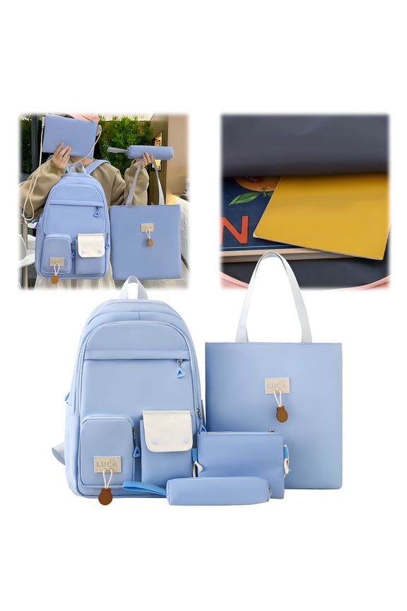 4 In1 Backpack Casual Daypack Teen School Bookbag College Travel Schoolbag a Versatile Large Capacity Backpack for Junior and Senior High School Students Four Piece