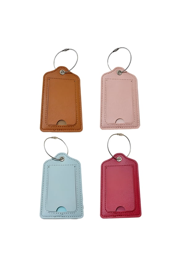 2026 New 4 Pack Luggage Tags,Privacy Cover Id Label with Stainless Steel Loop and Address Card for Travel Bag Suitcase for Travel,Backpack,Suitcase,Gift