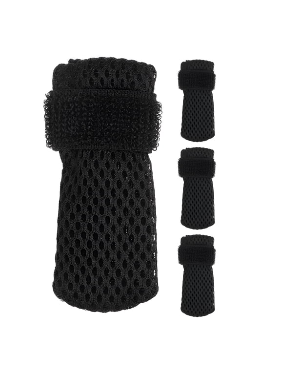 4Pcs Cat Boots Cat Claw Covers Black Anti Scratch Cat Mittens Breathable Mesh Cat Foot Covers Cat Claw Protectors For Indoor Cats Pet Bathing Cutting Nails Size S