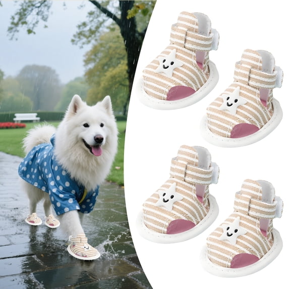 AOMRCOL 4 Pcs Dog Booties for Hot Pavement, XXS Breathable Mesh Warm Weather Dog Shoes for Walking