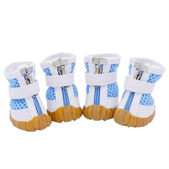 GASTROPOD 4Pcs Dog Shoes, Breathable Mesh Pet Booties with Non-Slip Gel Sole, Soft Cotton Paw Protectors