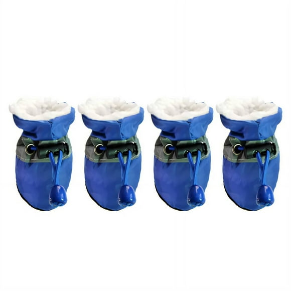 GASTROPOD 4Pcs Dog Shoes Breathable Nylon Fabric Dog Socks Anti-Slip Rubber Sole Dog Boots & Paw Protectors Adjustable Dog Rain Boots 4x3x2cm,Blue