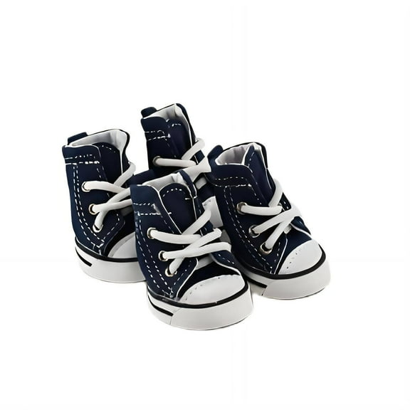 GASTROPOD 4Pcs Dog Shoes Fashionable Denim Material Dog Boots for Winter Comfortable Dog Boots & Paw Protectors Breathable Dog Rain Boots 10x6x5cm,Blue