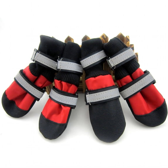 GASTROPOD 4Pcs Dog Shoes Non-Slip Sole Dog Boots Comfortable Waterproof Dog Boots for Winter 7x6cm,Red