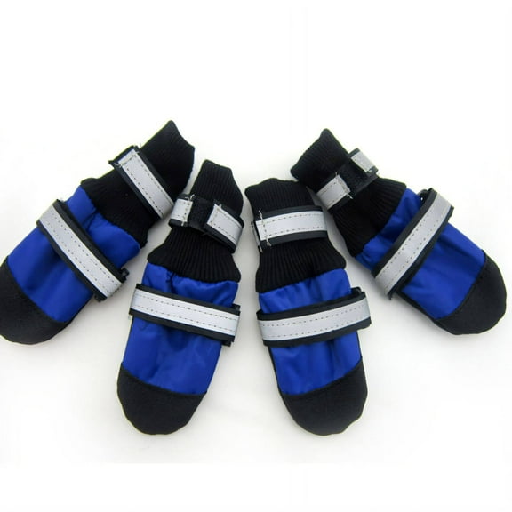 GASTROPOD 4Pcs Dog Shoes Non-Slip Sole Dog Boots & Paw Protectors Comfortable Dog Boots for Winter Soft Dog Rain Boots 10x5.5x5cm,Blue