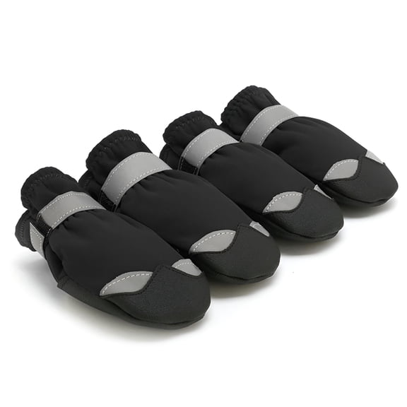 GASTROPOD 4Pcs Dog Shoes for Winter Dog Boots&Paw Protectors Fleece Warm Snow Booties for Puppy with Reflective Strip Anti-Slip Rubber Sole for Small Medium Size Dogs