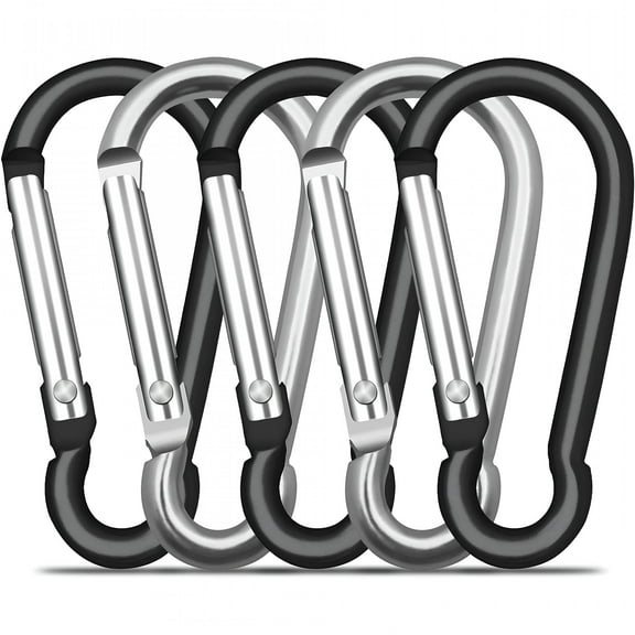 GASTROPOD 5 Pack Carabiners 3 inch, Aluminum Alloy Heavy Duty Carabiner Clips Sp Snap Hook Set for Hammock, Camping, Hiking, Dog Leash Harness