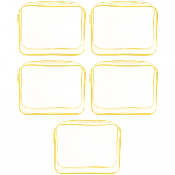 GASTROPOD 5 Pack Clear PVC Zippered Toiletry Carry Pouch Portable Cosmetic Makeup Bag for Vacation, Bathroom and Organizing