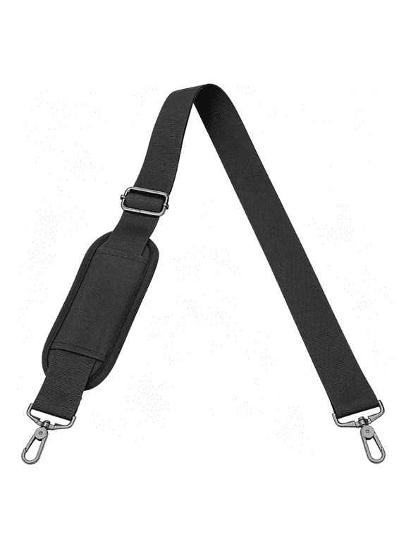 59 Inch Shoulder Strap Replacement Strap for Laptop Bag, Black | Adjustable Soft Padded Shoulder Strap with Metal Hooks for Shoulder Bag, Messenger Bag, Travel Duffel Bag