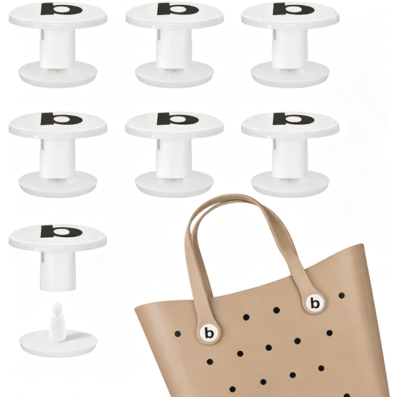 GASTROPOD 6-Pack Replacement Rivets for Bag,Rivets for Beach Tote Bag Repair,Rubber Bag Accessories for Women Bog Bag Accessories (B White)