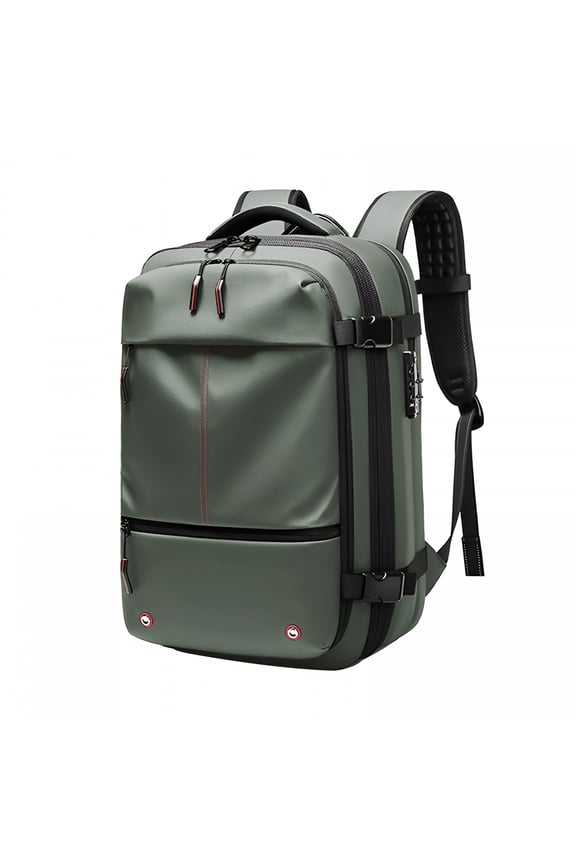 60L Vacpack Backpack Waterproof Anti-Theft Air Vacuum Compression Travel Backpack with Electric Pump for Travelers Army Green