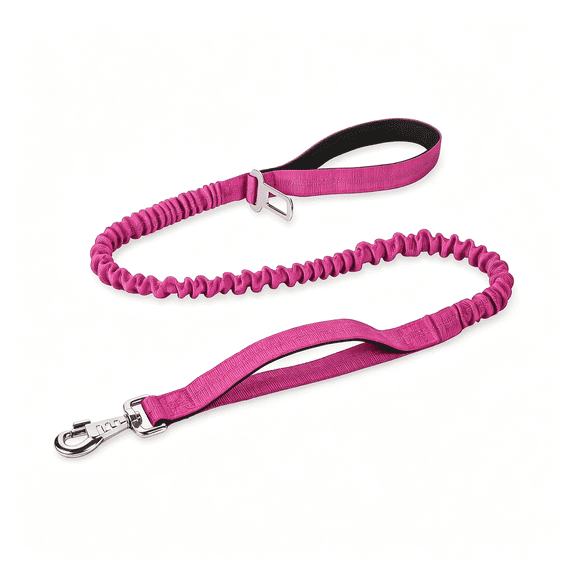 GASTROPOD 6Ft Dog Leash Large Dogs, Bungee Dog Leash with 2 Handles, Heavy Duty Leashes for Medium Small Dogs, No Pull Shock AbsorbingWith Car Seat Belt for Training, Pink