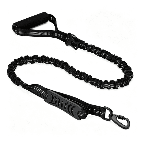 GASTROPOD 6Ft Highly Reflective Heavy Duty Elastic Bungee Medium and Large Dog Leash Shock Absorbing with Comfortable Padded Handle and Traffic Handle Suitable for Training