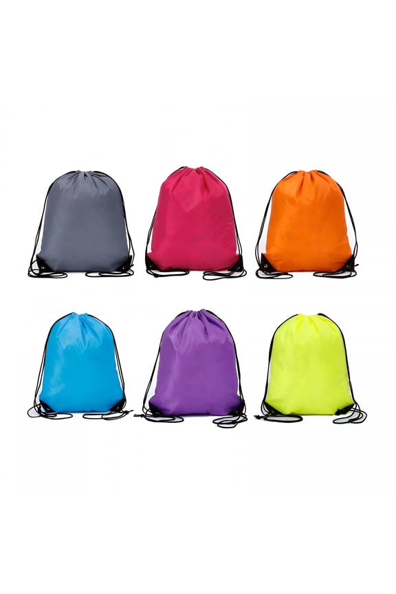 2026 New 6Pcs Drawstring Bags Drawstring Gym Bag Draw String Bags Drawstring Backpack for Sports, Gym, Travel, Swimming, Beach for School,Daily,Outdoor
