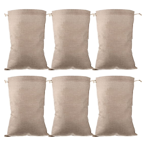 GASTROPOD 6Pcs Reusable Burlap Drawstring Bags for Vegetables,Potatoes,and Food Storage - Breathable Linen Sacks for Home Organization,Burlap Bags,Grocery Bags,Shopping Bags,Reusable Bags