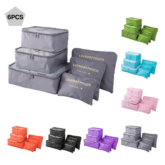 GASTROPOD 6Pcs/Set Waterproof Packing Cubes Travel Luggage Organizers Convenient Packing Pouches