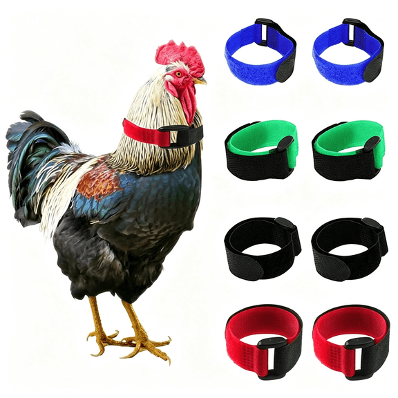GASTROPOD 8 Pack No Crow Rooster Collars, Chicken Collar Anti-Hook Noise Free Neckband No Crow Noise Neck Belt for Roosters - Prevent Chickens from Screaming, Disturbing Neighbors