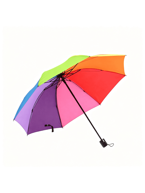 8 Rib Rainbow Umbrella Portable Lgbt Pride Umbrella Collapsible,Compact and Durable,Lightweight and Cute Travel Rainbow Umbrella for June Pride Month