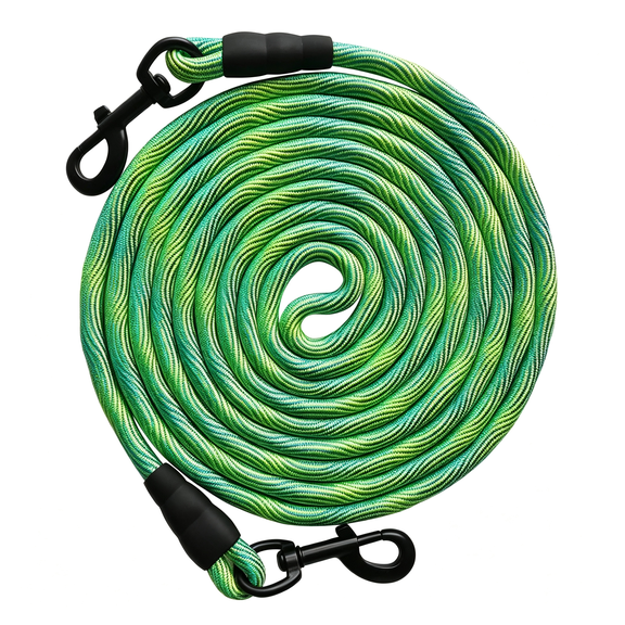 GASTROPOD 8Ft 12Ft 20Ft 30Ft 50Ft 75Ft Dog Tie-Out Long Tether Rope Leash, Outdoor Dog Lead for Yard- Large Medium Dogs Training, Playing, Camping, Backyard (Green, 30 Foot)