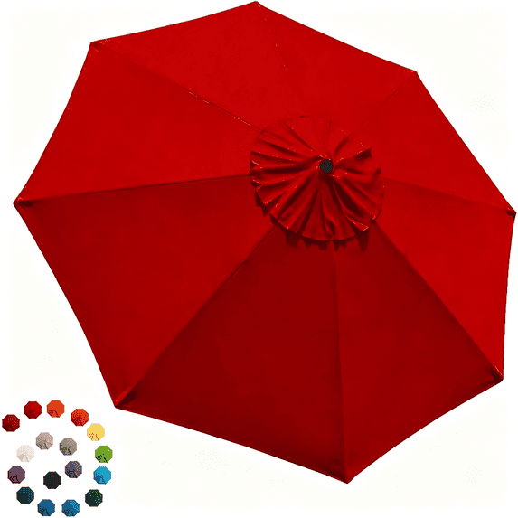 GASTROPOD 9Ft Patio Umbrella Replacement Covers 8 Ribs Market Umbrella Canopy Cover Cantilever Umbrella Replacement Canopy(Canopy Only)(Red)