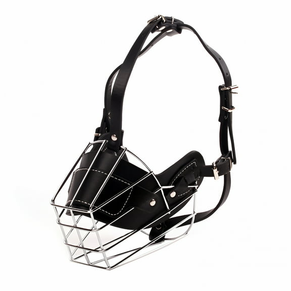 GASTROPOD Dog Muzzle Adjustable Robust Pvc/Metal Wire Basket for Large and Very Large Dogs with Leather Straps Breathable,Training