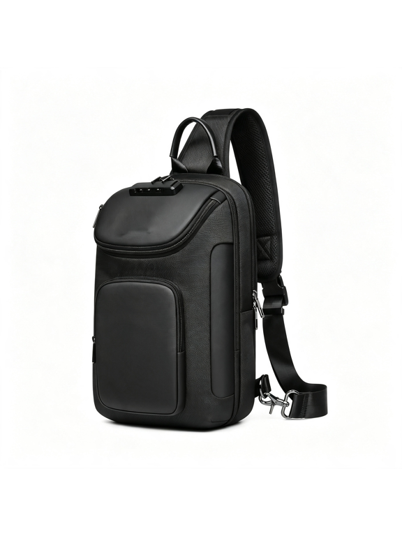 Anti-Theft Sling Bag with Lock, Waterproof Crossbody Backpack Fits 11 Inch Tablet, Men'S Shoulder Chest Bag Anti Theft Crossbody Bag